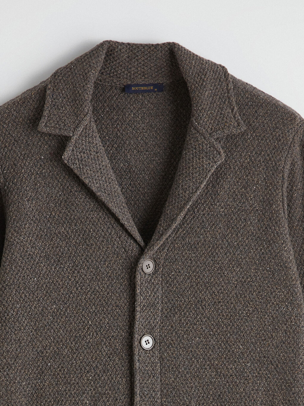 Bej Standart Kalıp Ceket Yaka Erkek Triko Hırka-1