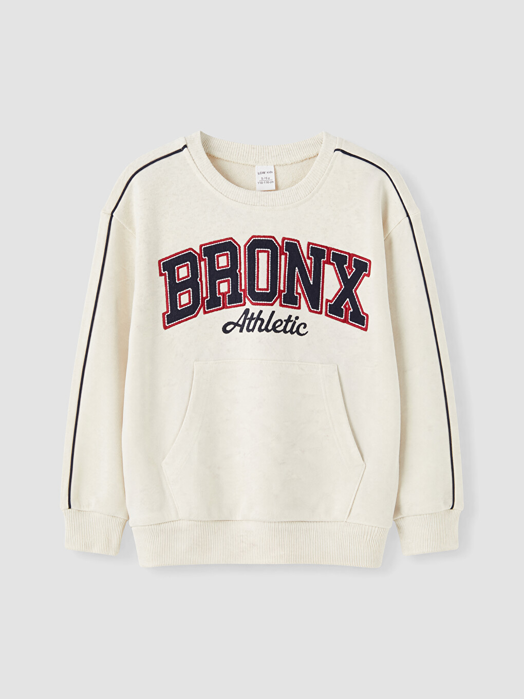 Beyaz Nakışlı Erkek Çocuk Sweatshirt-1