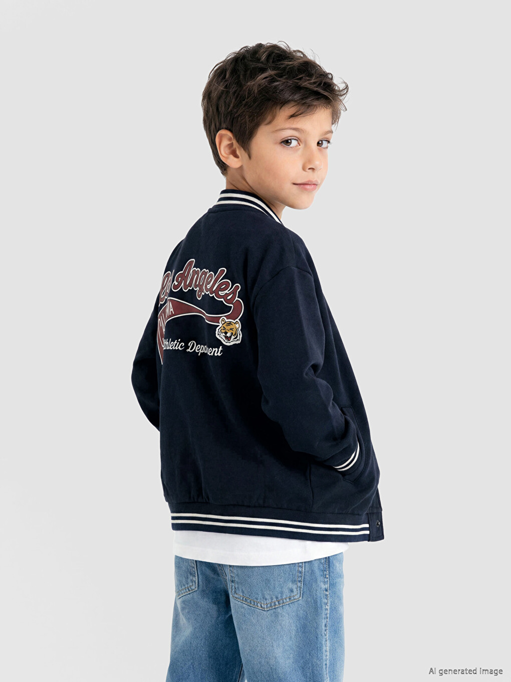 Baseball Collar Boys' Cardigan-1