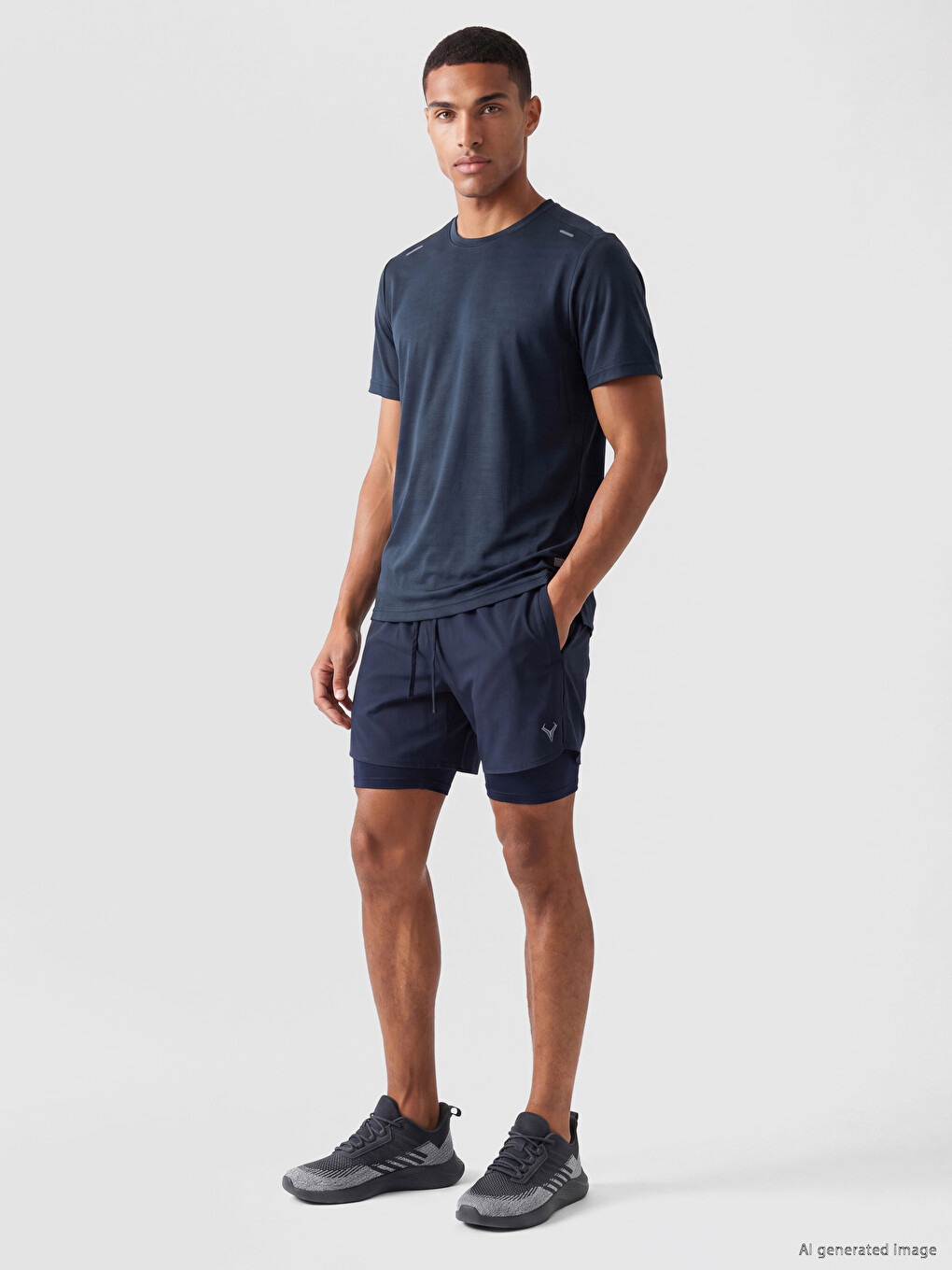 Mashkull Ble E Erret T-shirt Sportiv