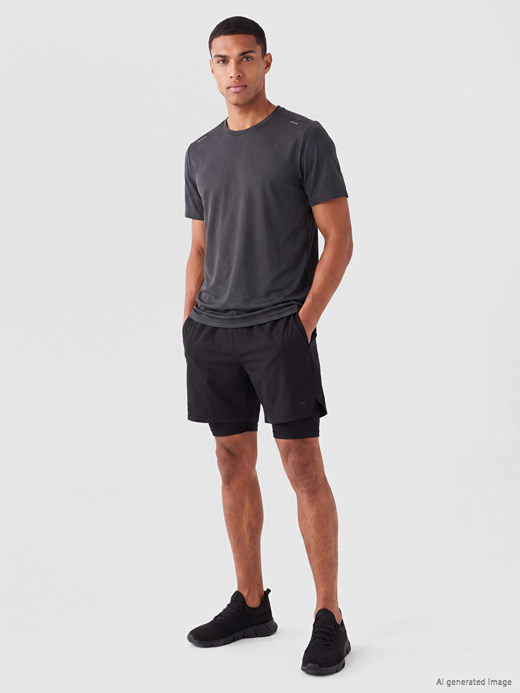 Mashkull Ble E Erret T-shirt Sportiv-2