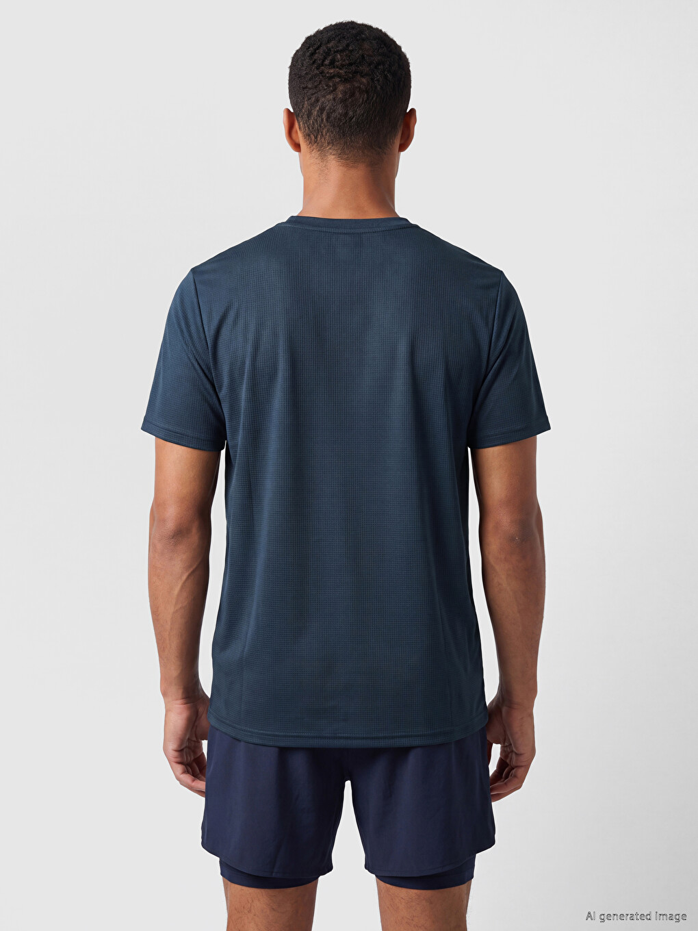 Mashkull Ble E Erret T-shirt Sportiv-4