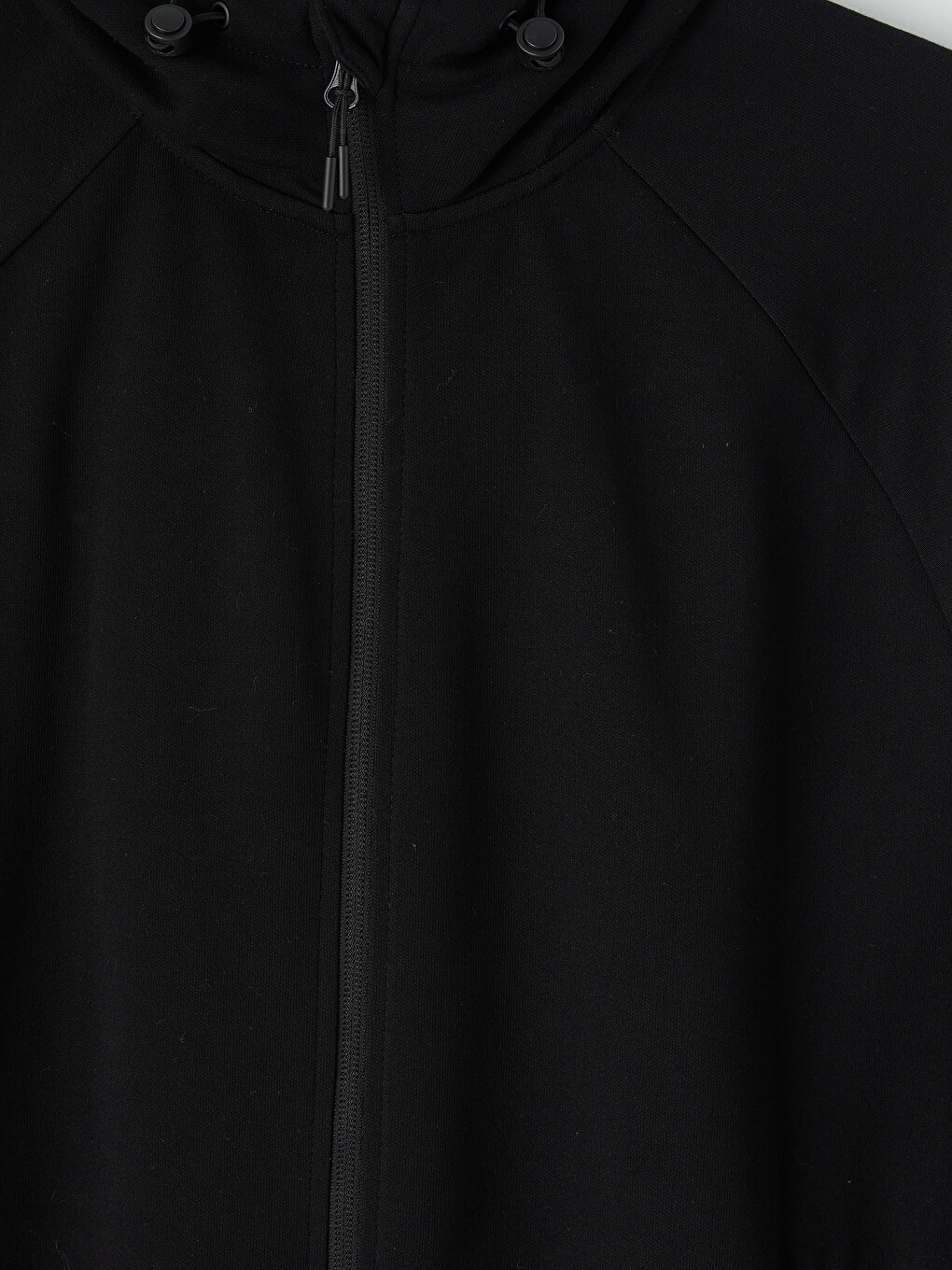 Siyah Kapüşonlu Erkek Fermuarlı Sweatshirt-6