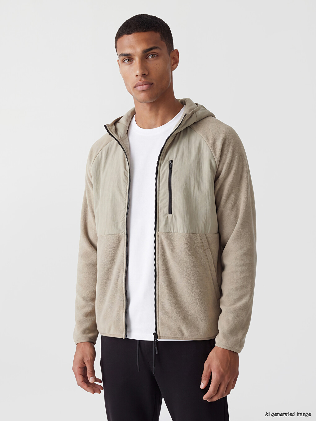 Hooded Men's Polar Zip-up Sweatshirt