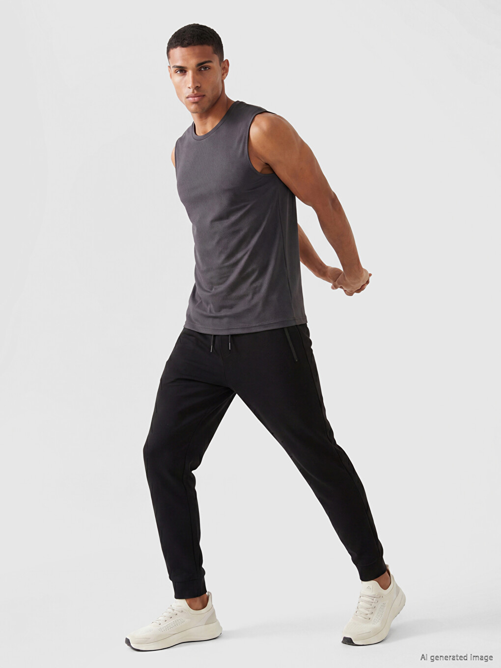 Siyah Regular Fit Erkek Jogger Eşofman Altı-1