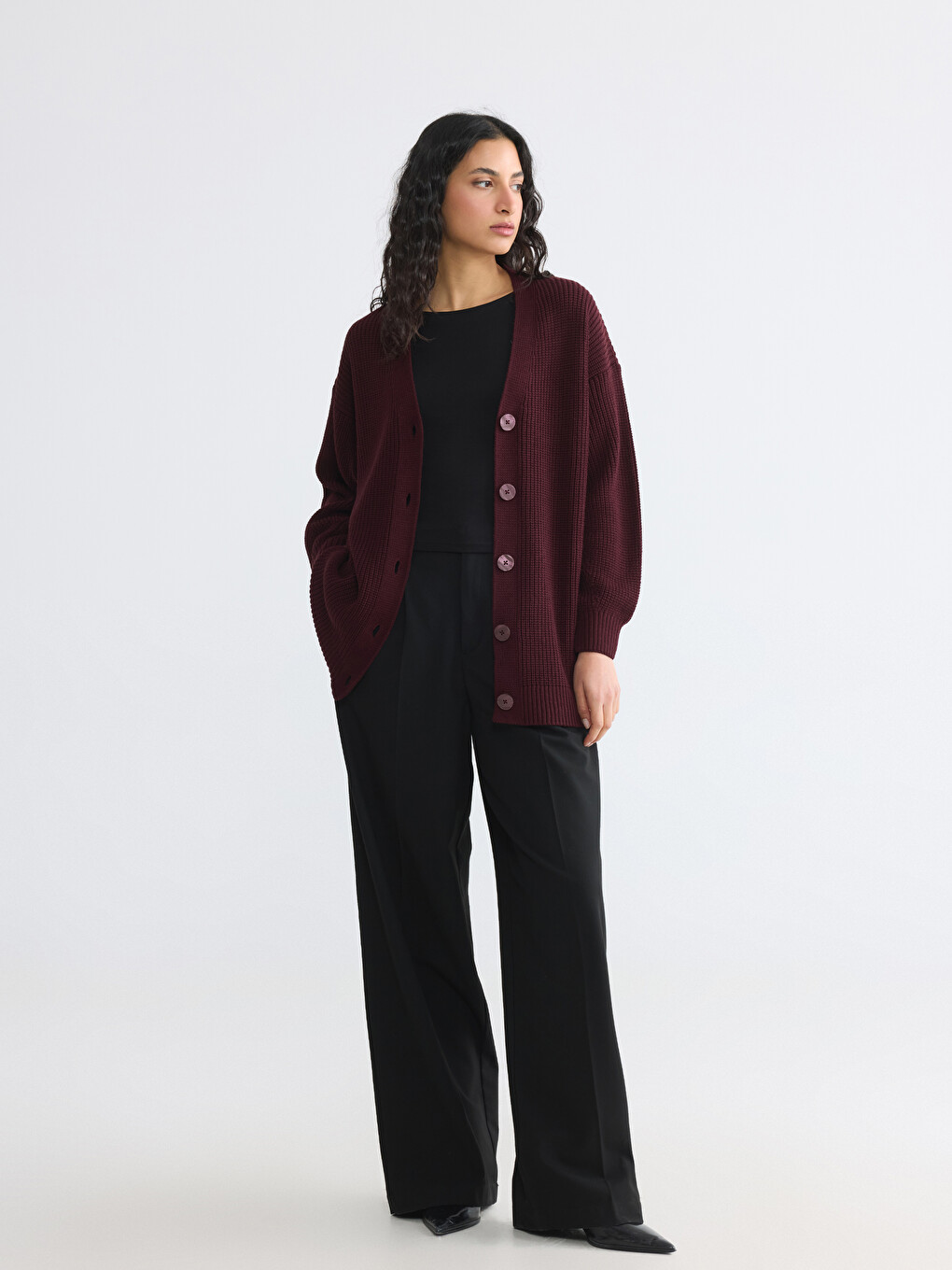 V Neck Women's Knitwear Cardigan-1