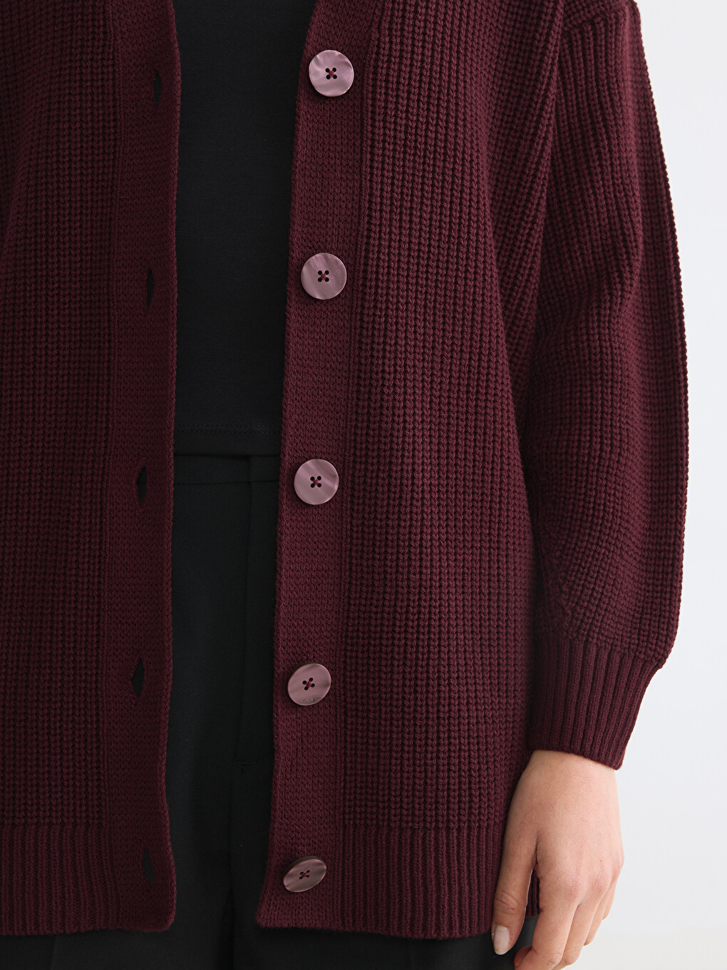 V Neck Women's Knitwear Cardigan-2