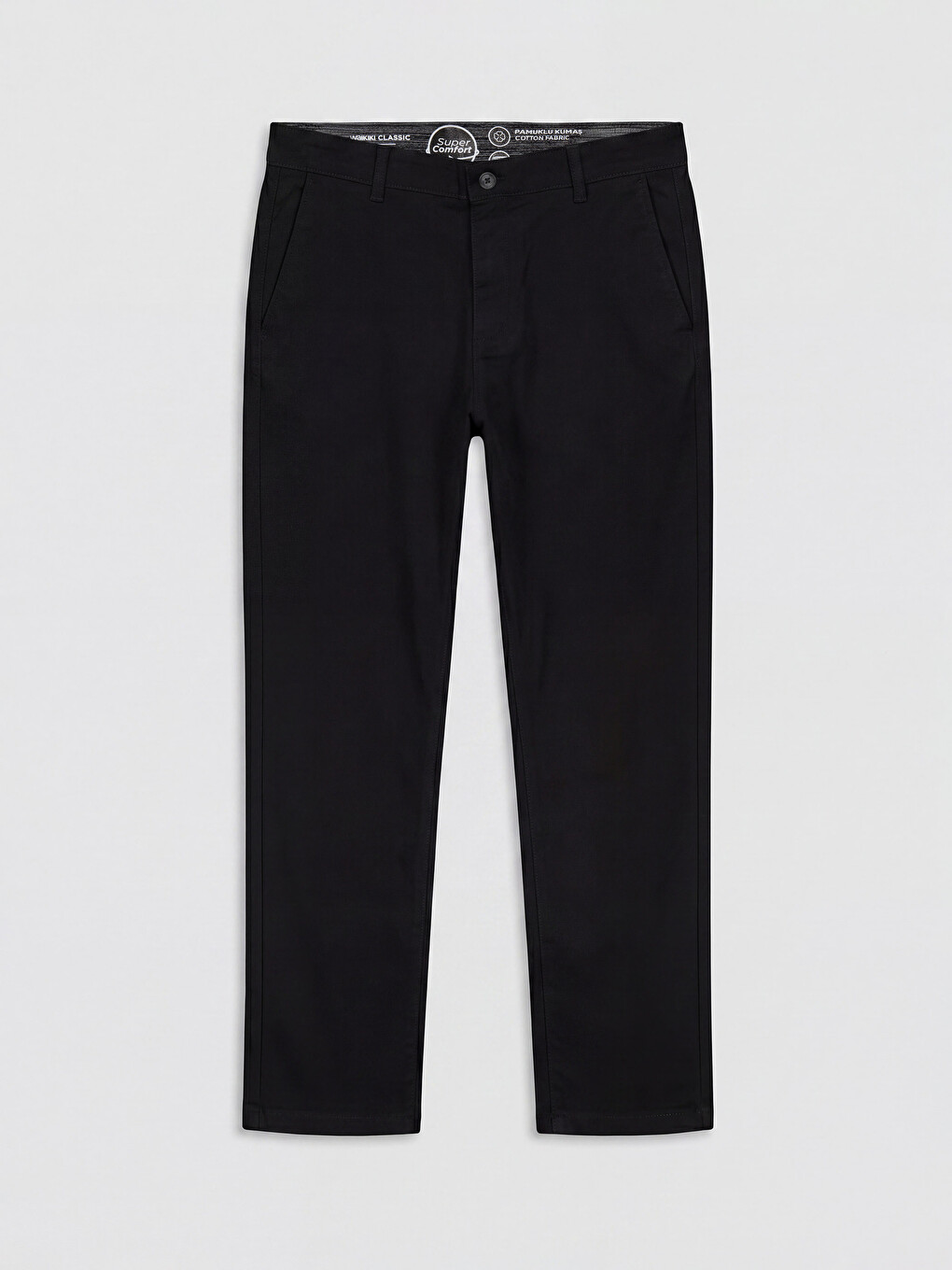 Siyah Regular Fit Gabardin Erkek Chino Pantolon-3