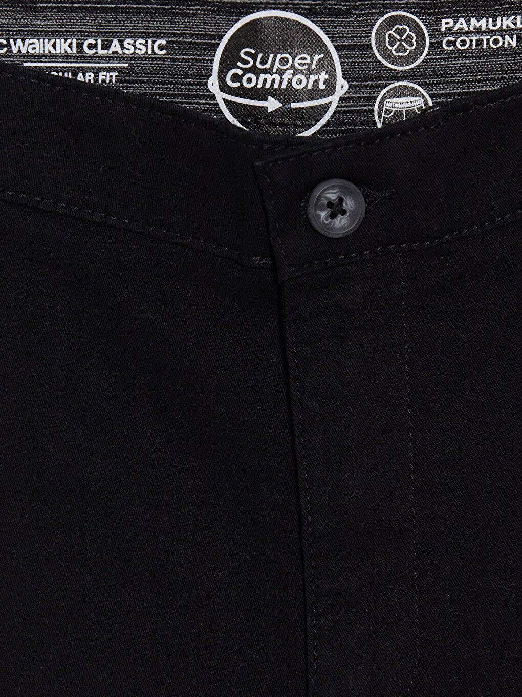 Siyah Regular Fit Gabardin Erkek Chino Pantolon-5