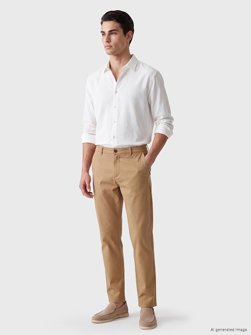 Regular Fit Gabardine Men's Chino Trousers