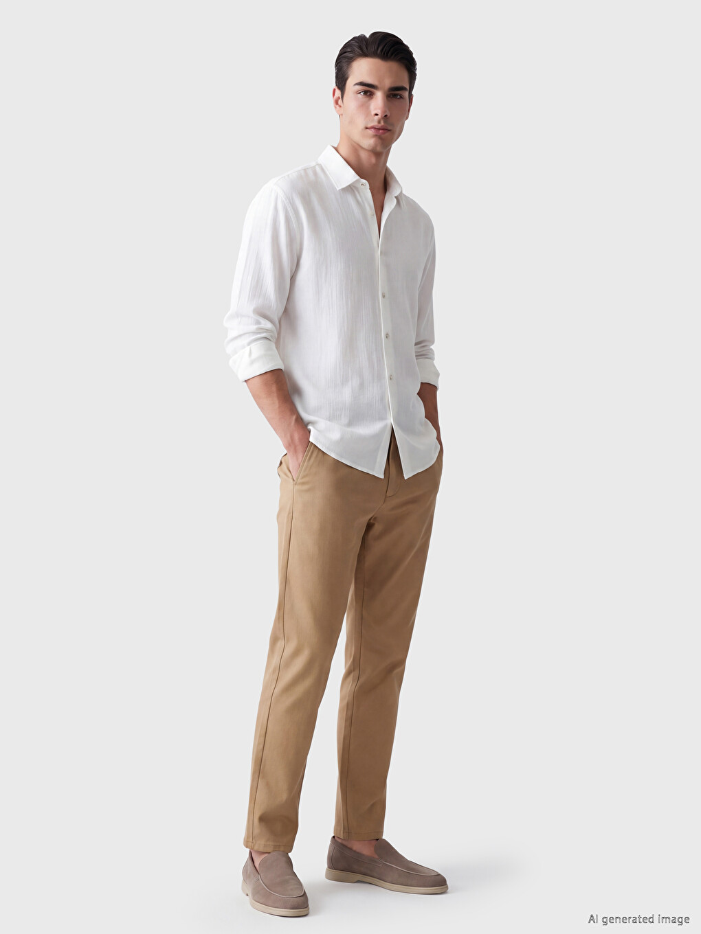 Regular Fit Gabardine Men's Chino Trousers-1