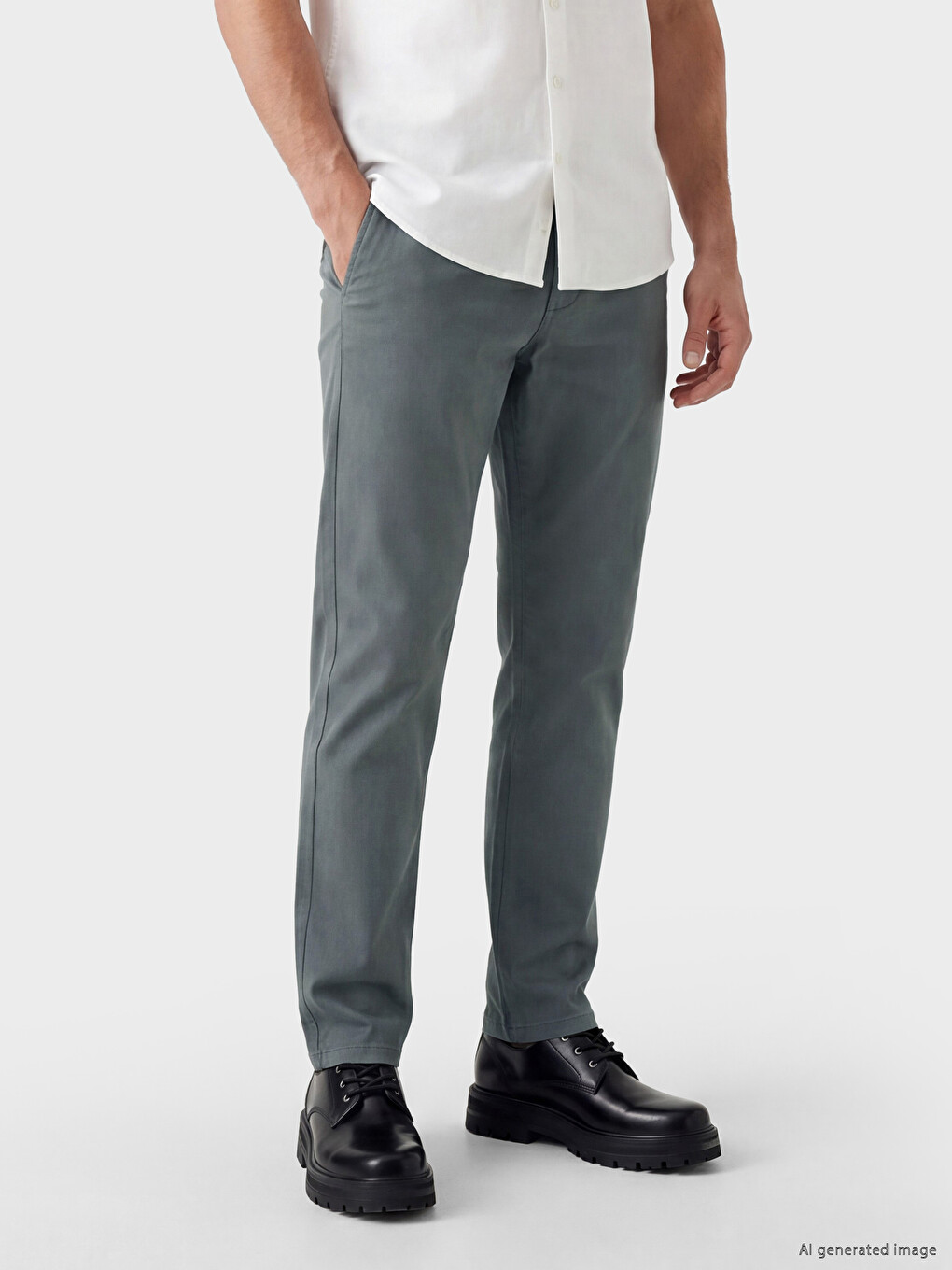 Regular Fit Gabardin Erkek Chino Pantolon-1