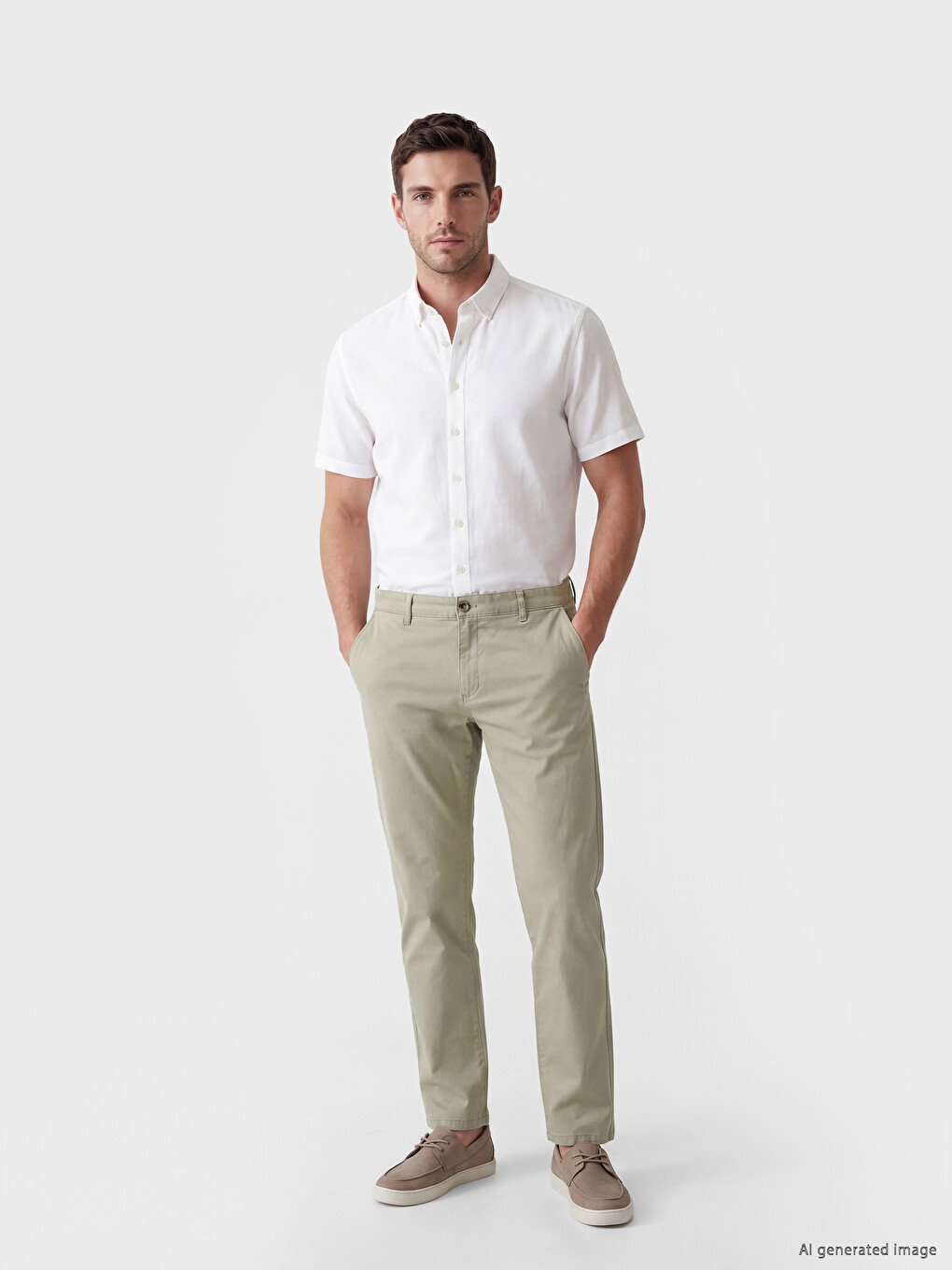 Bej Regular Fit Gabardin Erkek Chino Pantolon