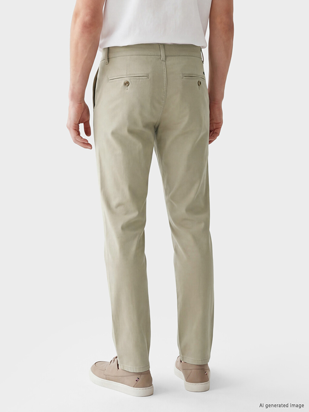 Bej Regular Fit Gabardin Erkek Chino Pantolon-2
