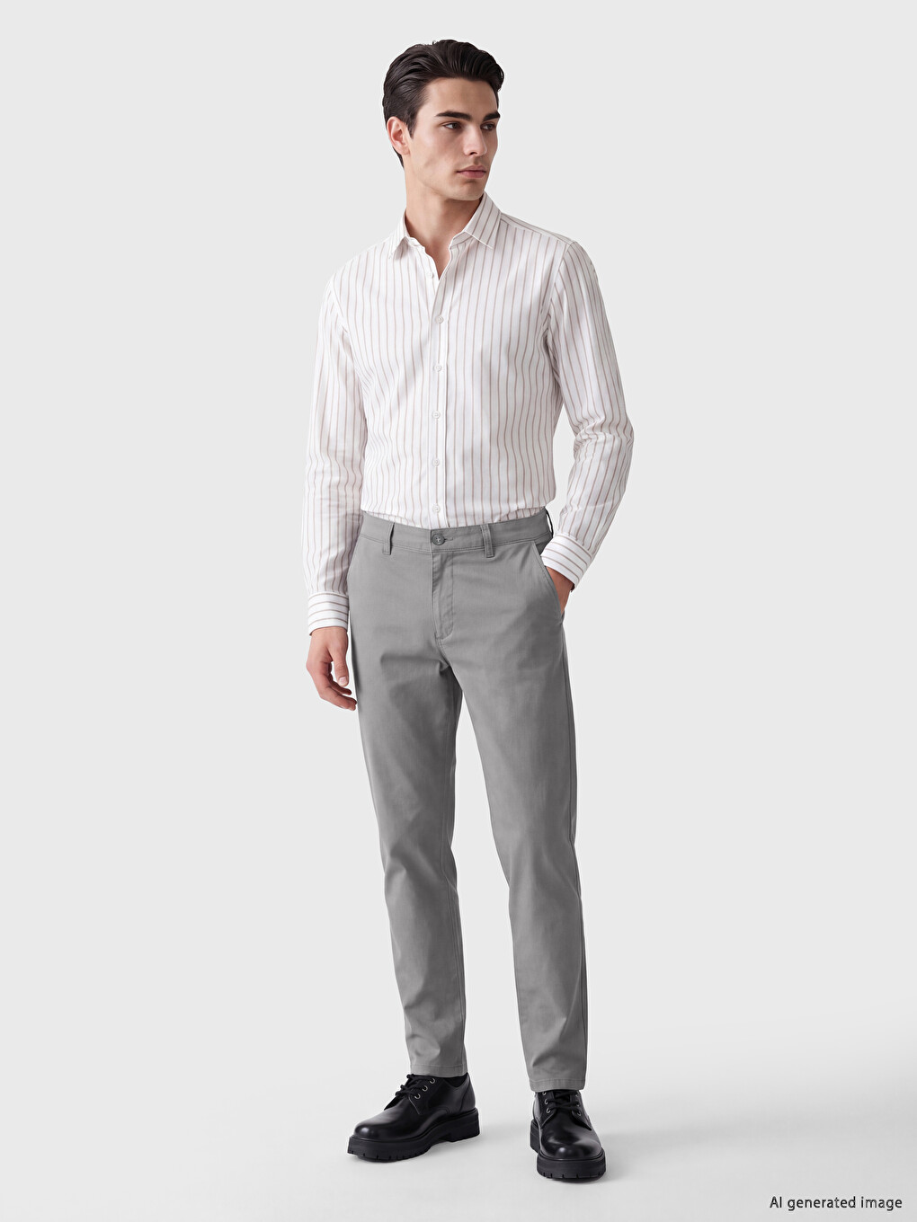 Regular Fit Gabardine Men's Chino Trousers