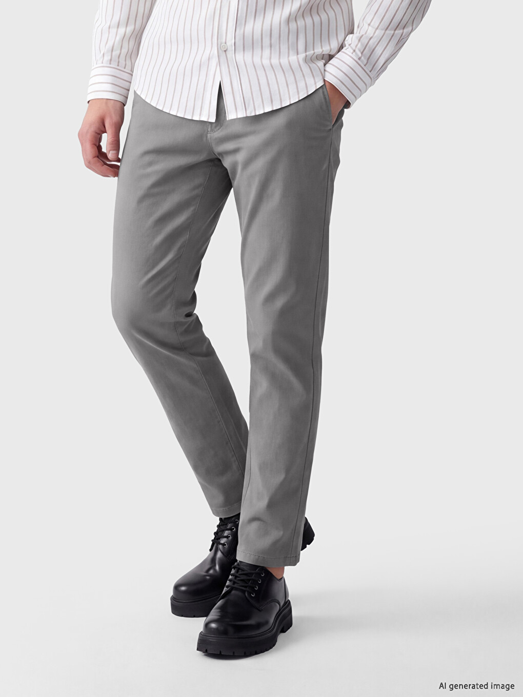 Regular Fit Gabardine Men's Chino Trousers-1