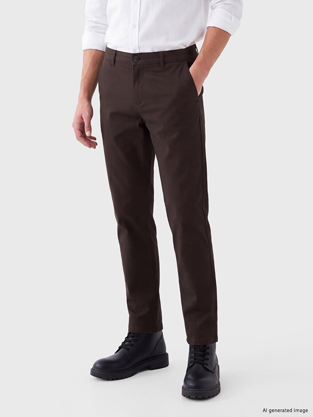 Man Brown Chino Trousers-1