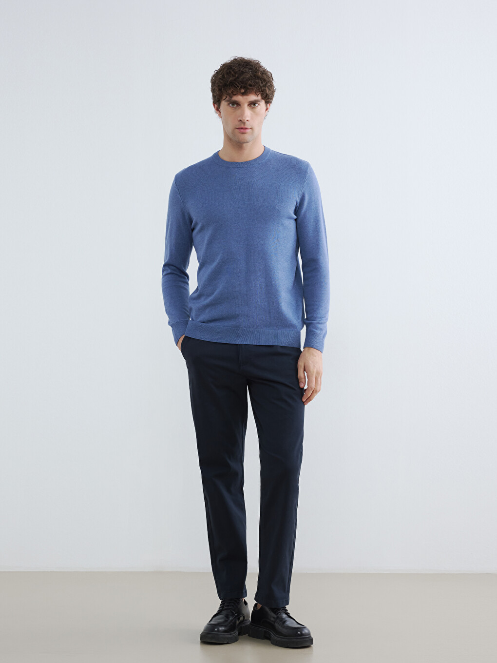 Lacivert Regular Fit Gabardin Erkek Chino Pantolon