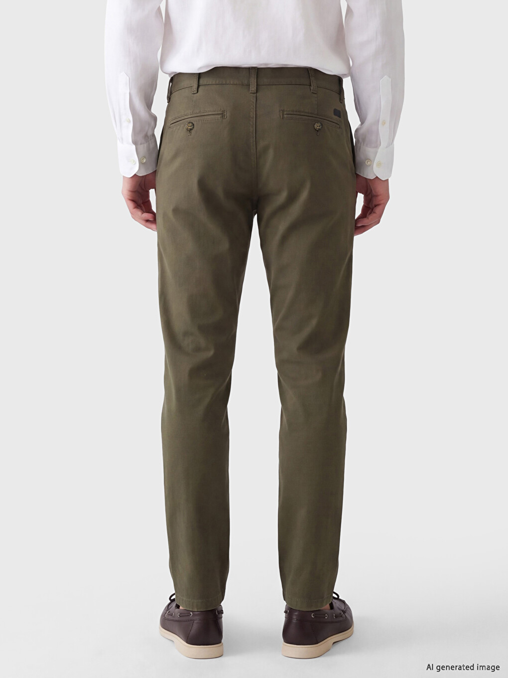 Haki Regular Fit Gabardin Erkek Chino Pantolon-2