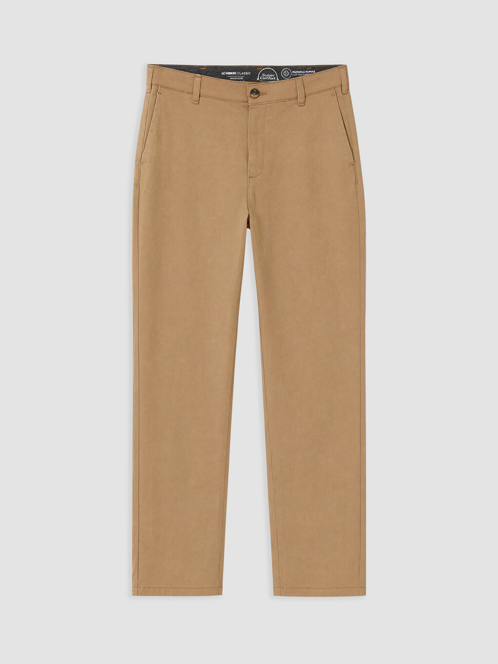 Bej Regular Fit Gabardin Erkek Chino Pantolon-3