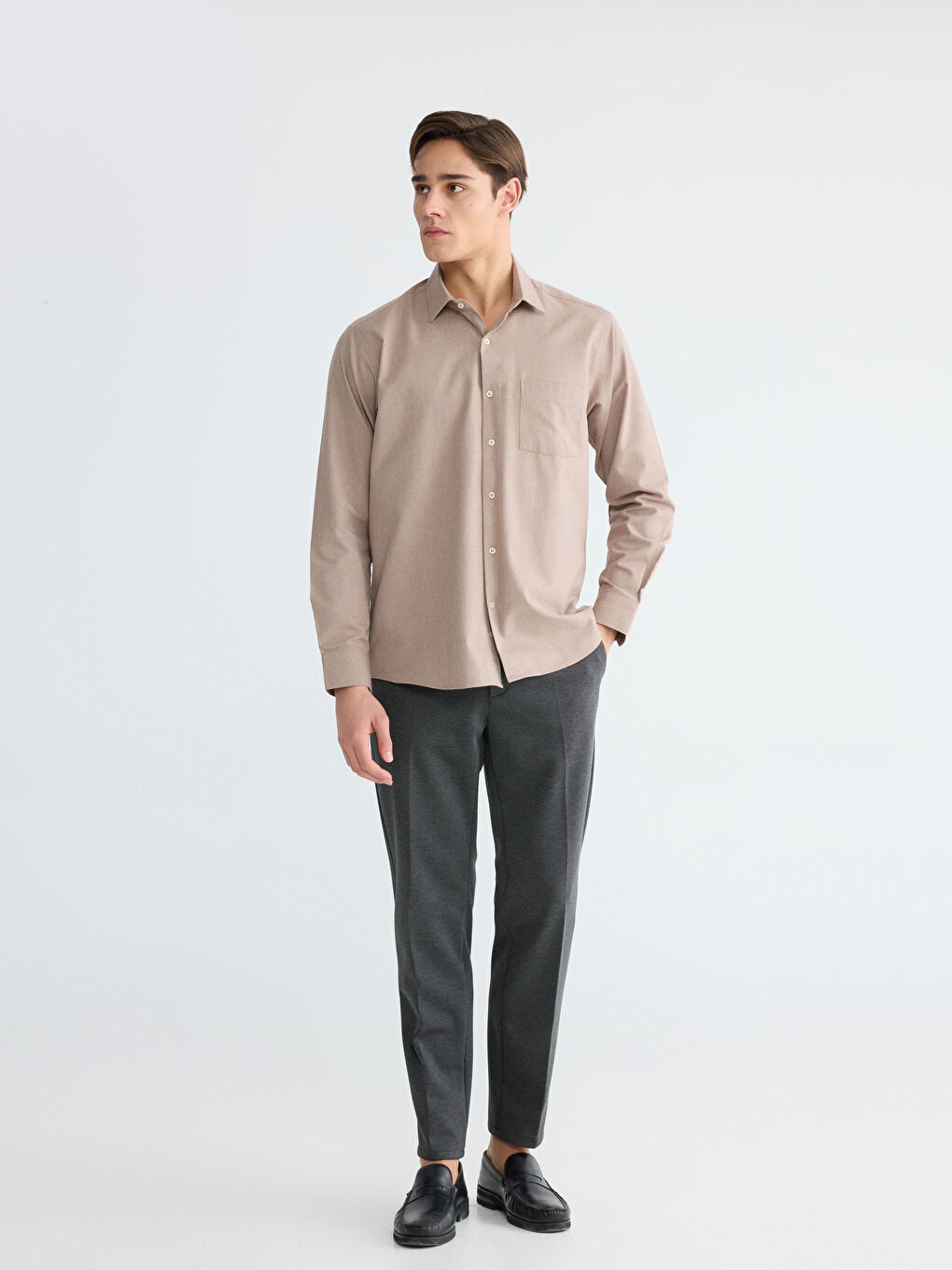 Bej Regular Fit Erkek Gömlek	-1