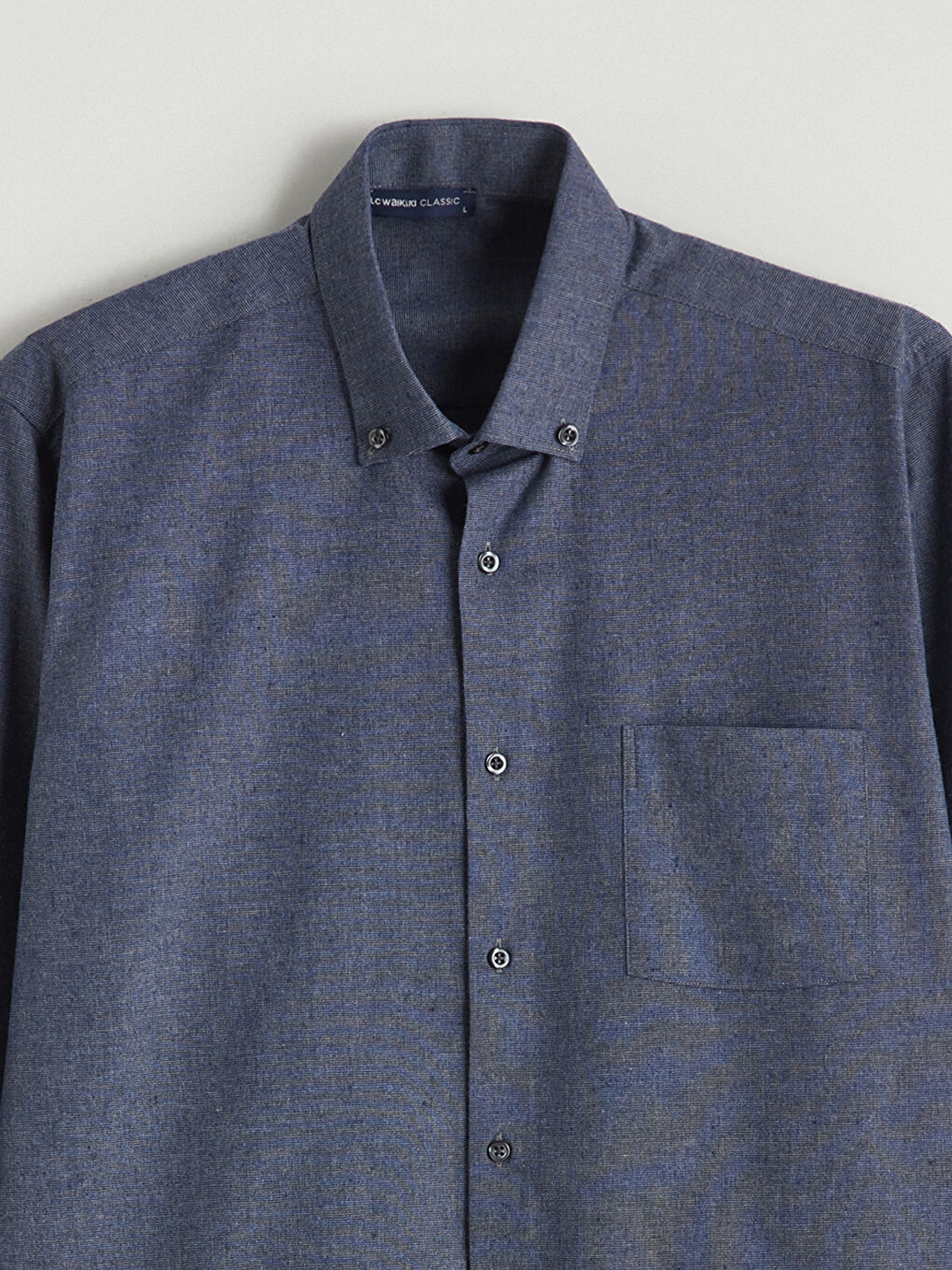 Lacivert Regular Fit Gabardin Erkek Gömlek-1