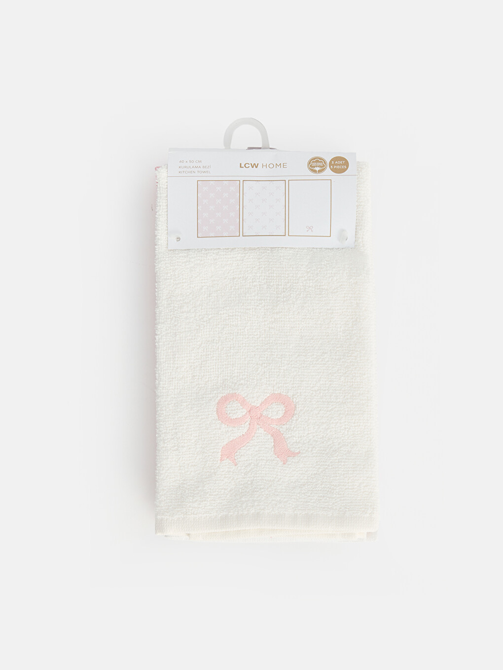 Bow Patterned Tea Towel 3'lü 40x50 Cm-1