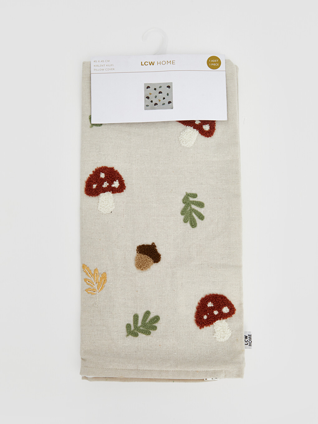 Mushroom Embroidered Cushion Case 45x45 Cm-1