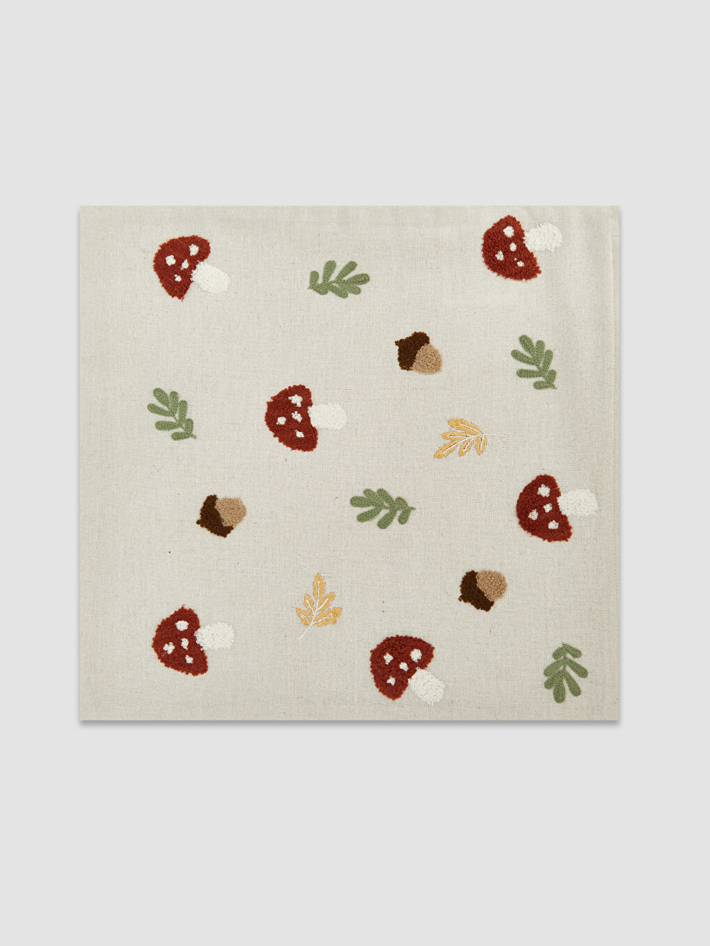 Mushroom Embroidered Cushion Case 45x45 Cm-2