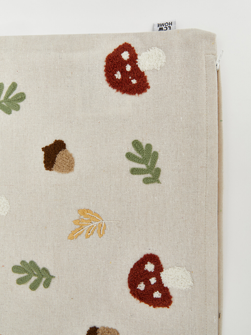 Mushroom Embroidered Cushion Case 45x45 Cm-3