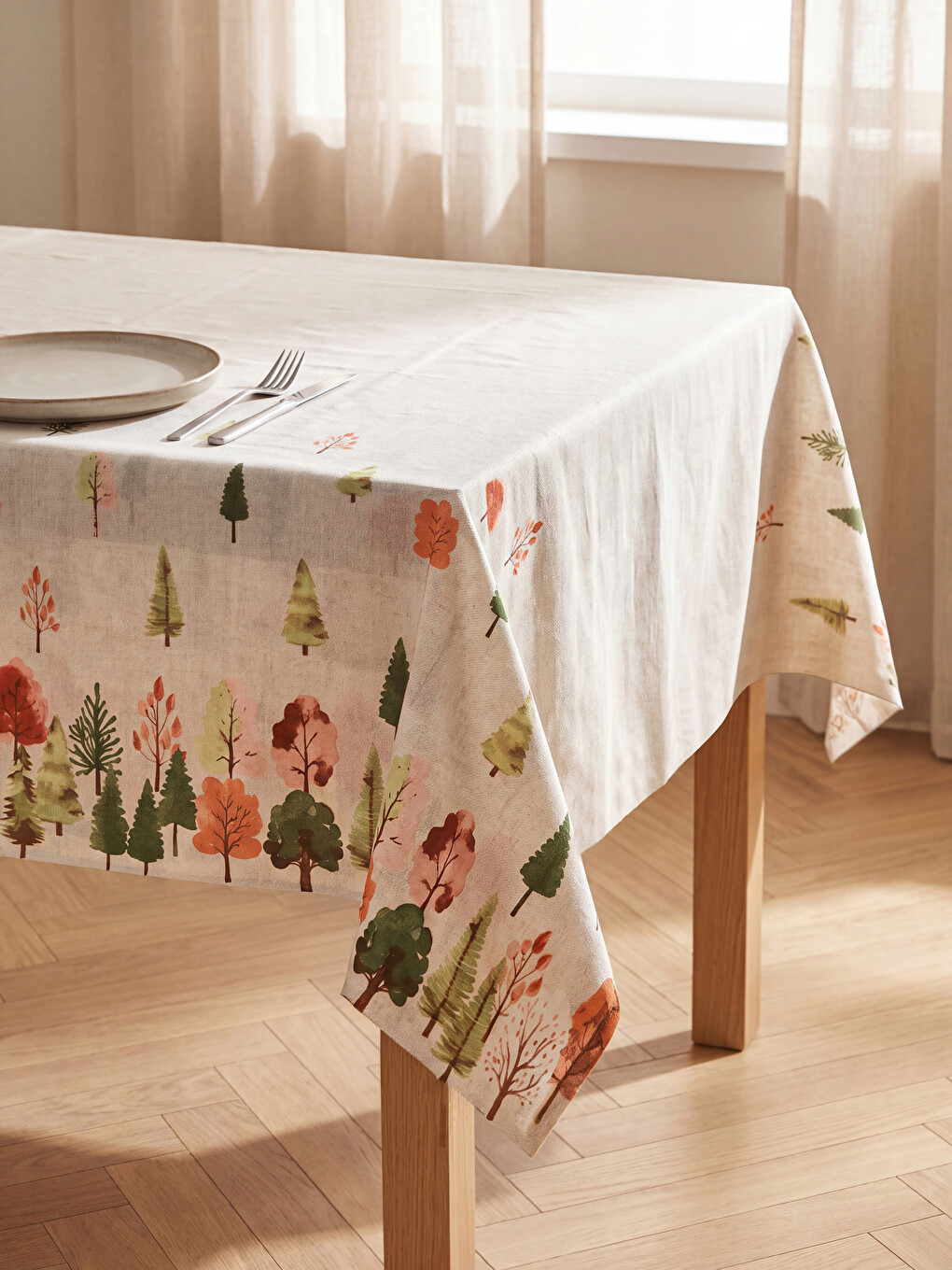 Tree Patterned Tablecloth 150x200 Cm