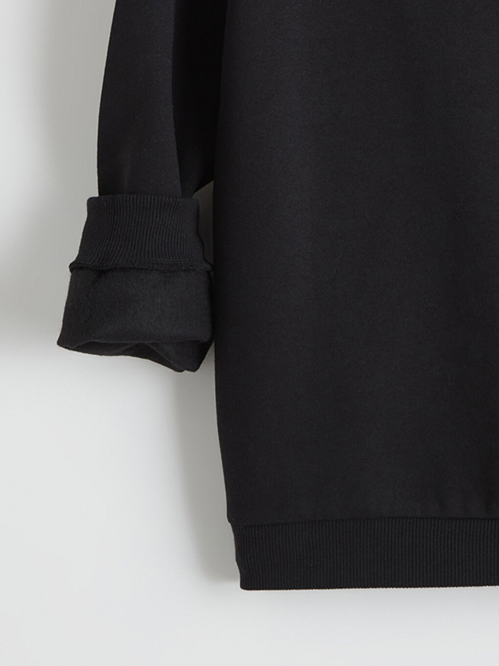 Siyah Bisiklet Yaka Messi Baskılı Erkek Çocuk Kalın Sweatshirt-2