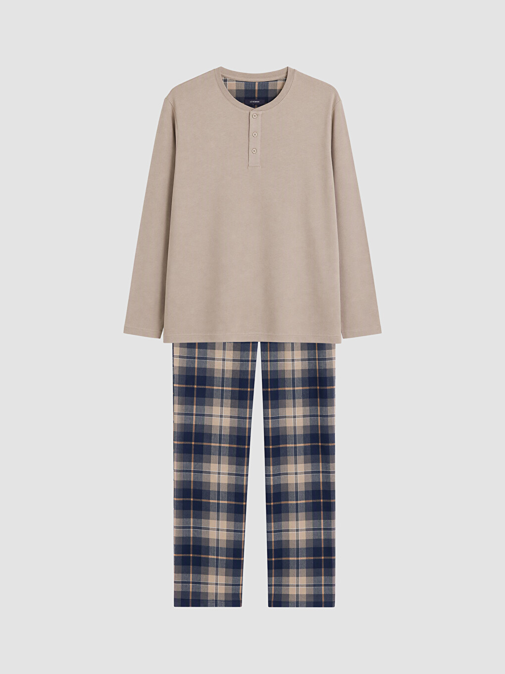 Bej Regular Fit Erkek Pijama Takımı
