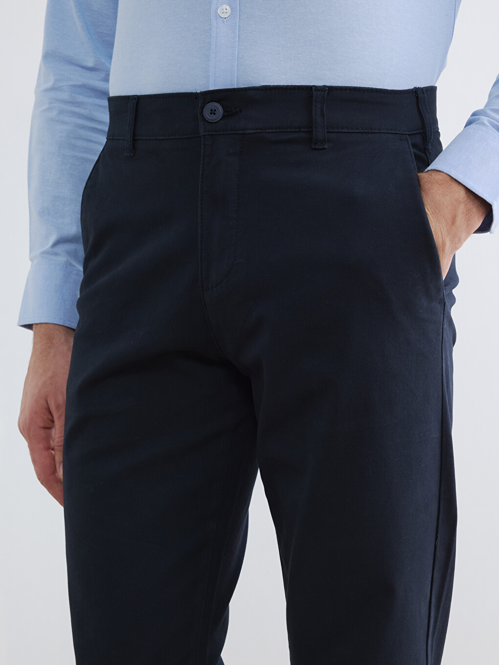 Man Navy Chino Trousers-2