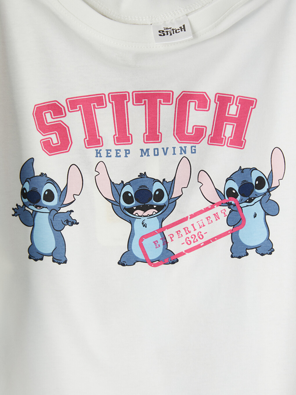 Ekru Stitch Baskılı Kız Çocuk Pijama Takım-3