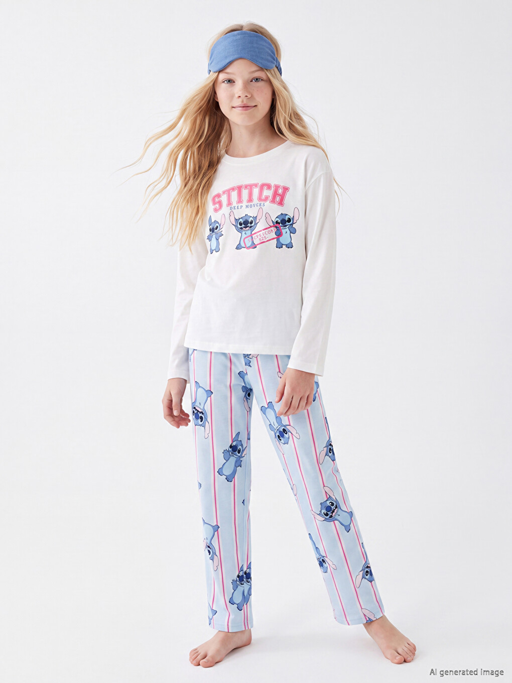 Stitch Printed Girls' Pyjamas Set