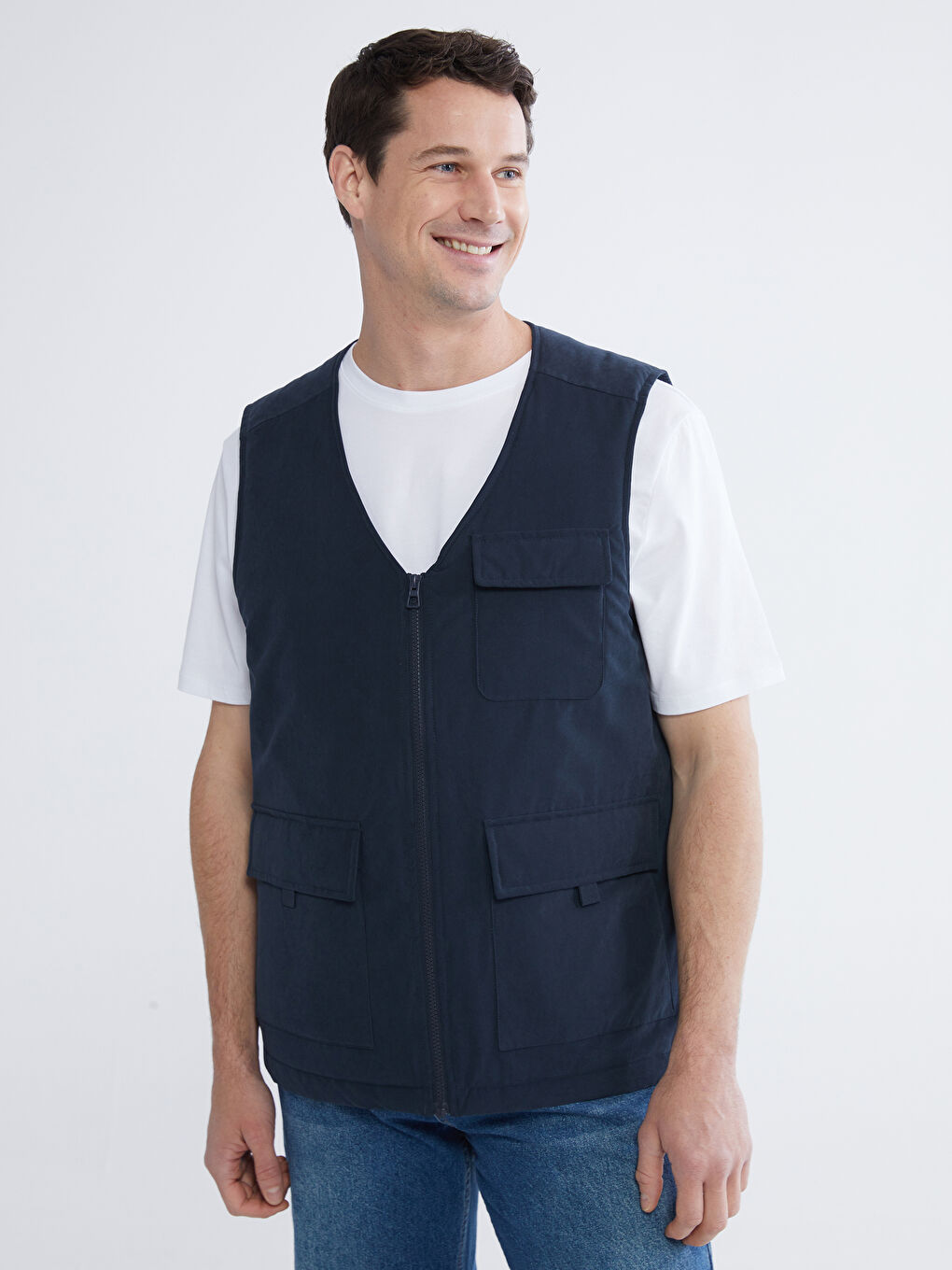 Lacivert Standart Kalıp Erkek Yelek