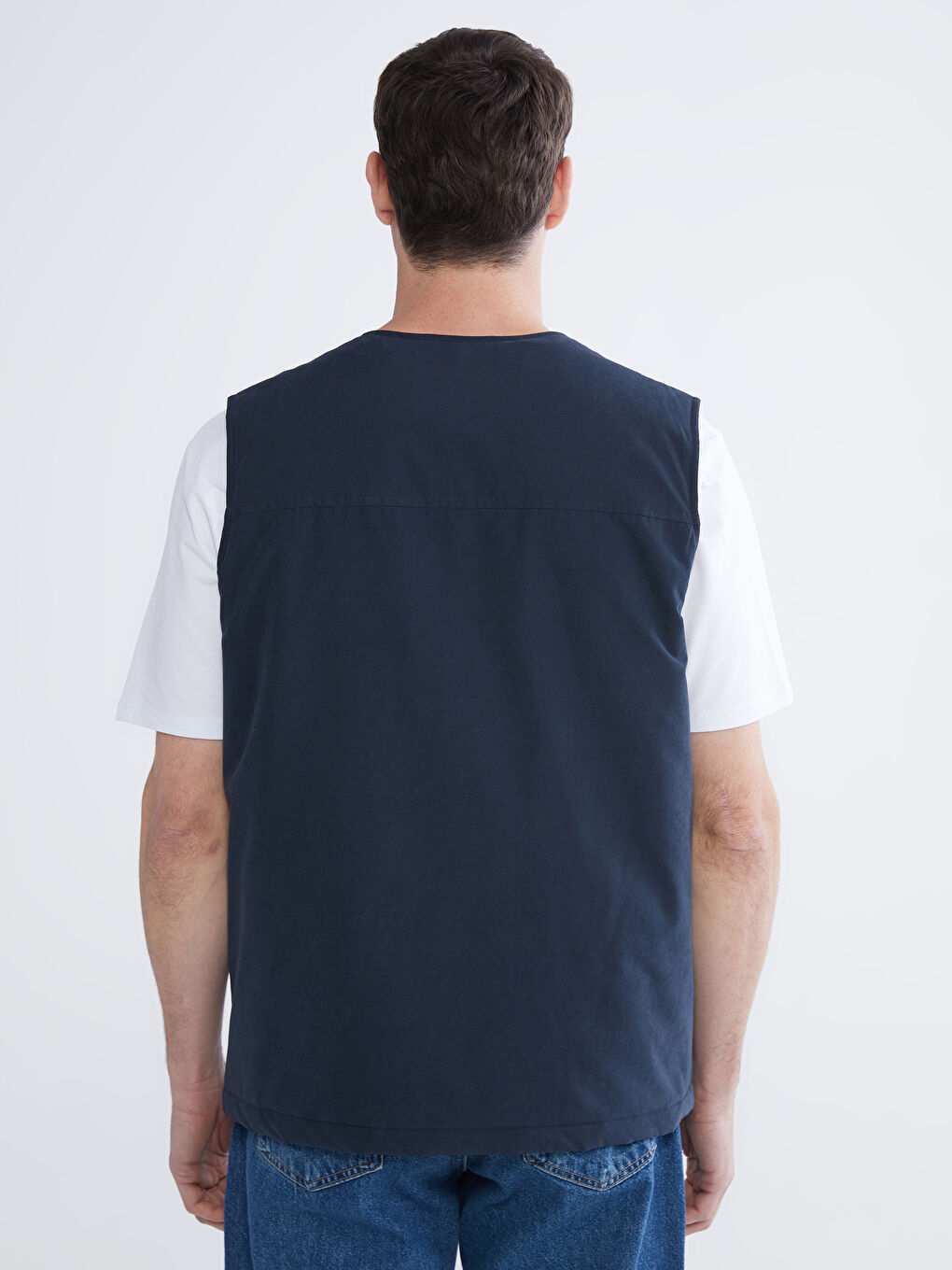 Lacivert Standart Kalıp Erkek Yelek-4