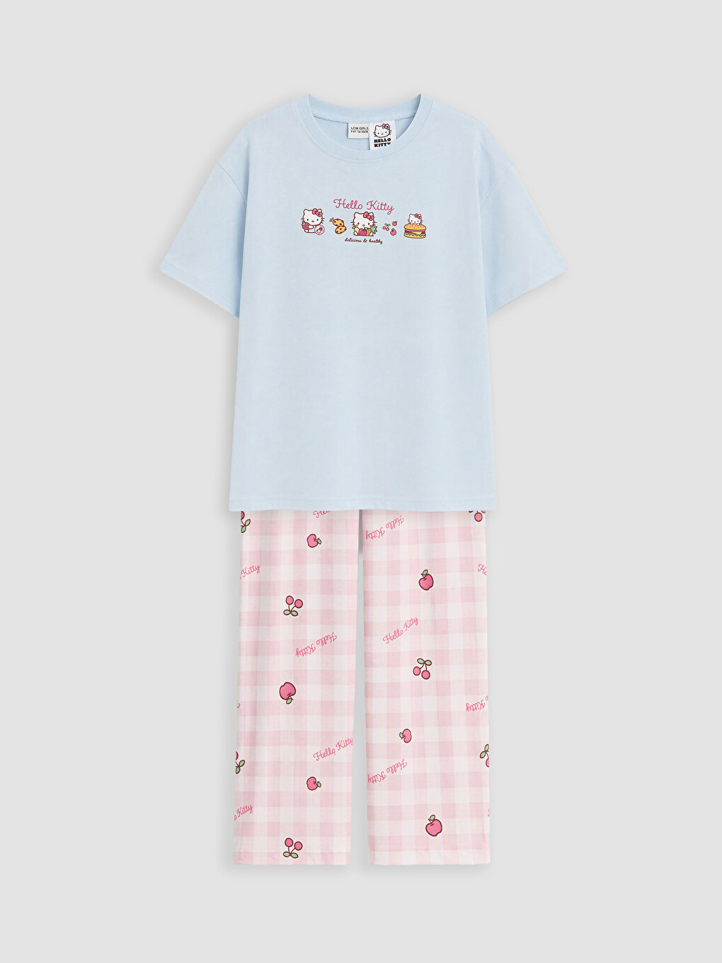 Mavi Hello Kitty Baskılı Kız Çocuk Pijama Takımı