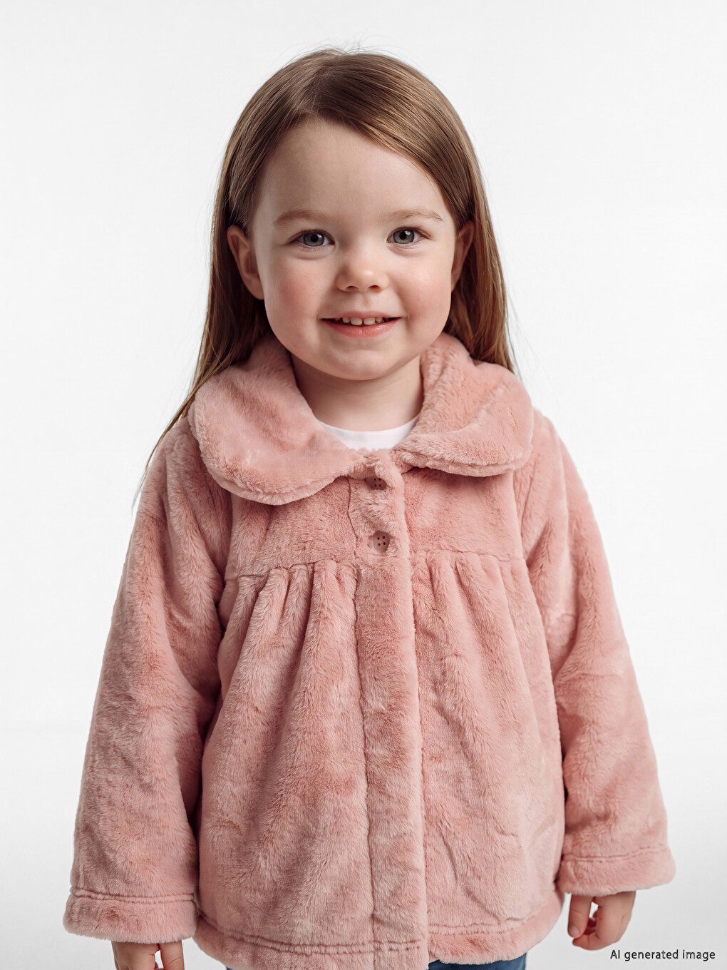 Peter Pan Collar Baby Girls' Plush Cardigan