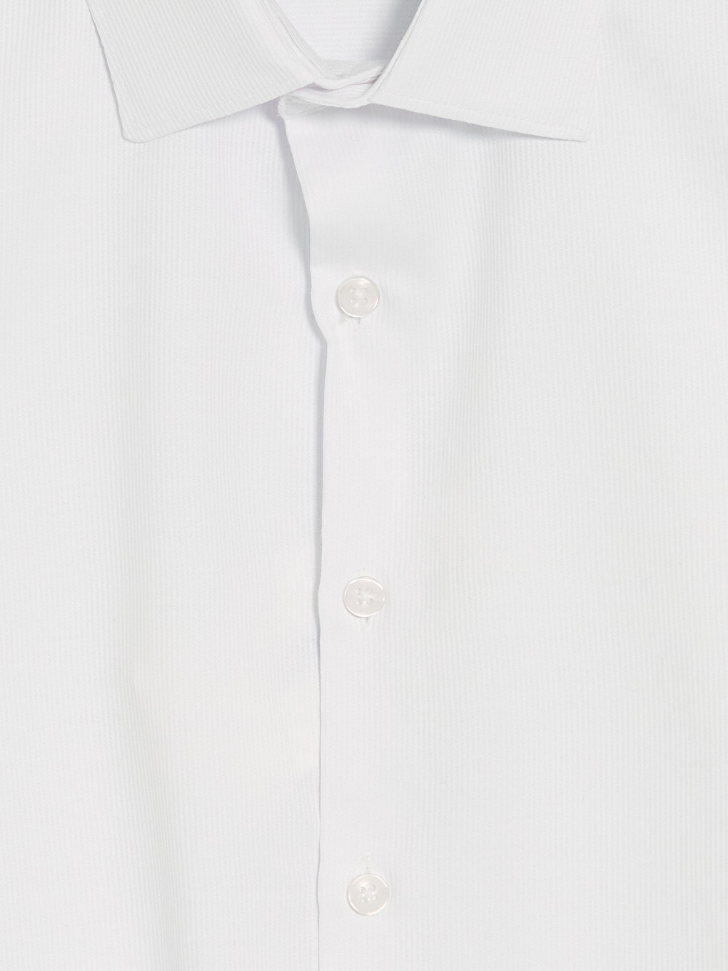 Beyaz Slim Fit Armürlü Erkek Gömlek-1