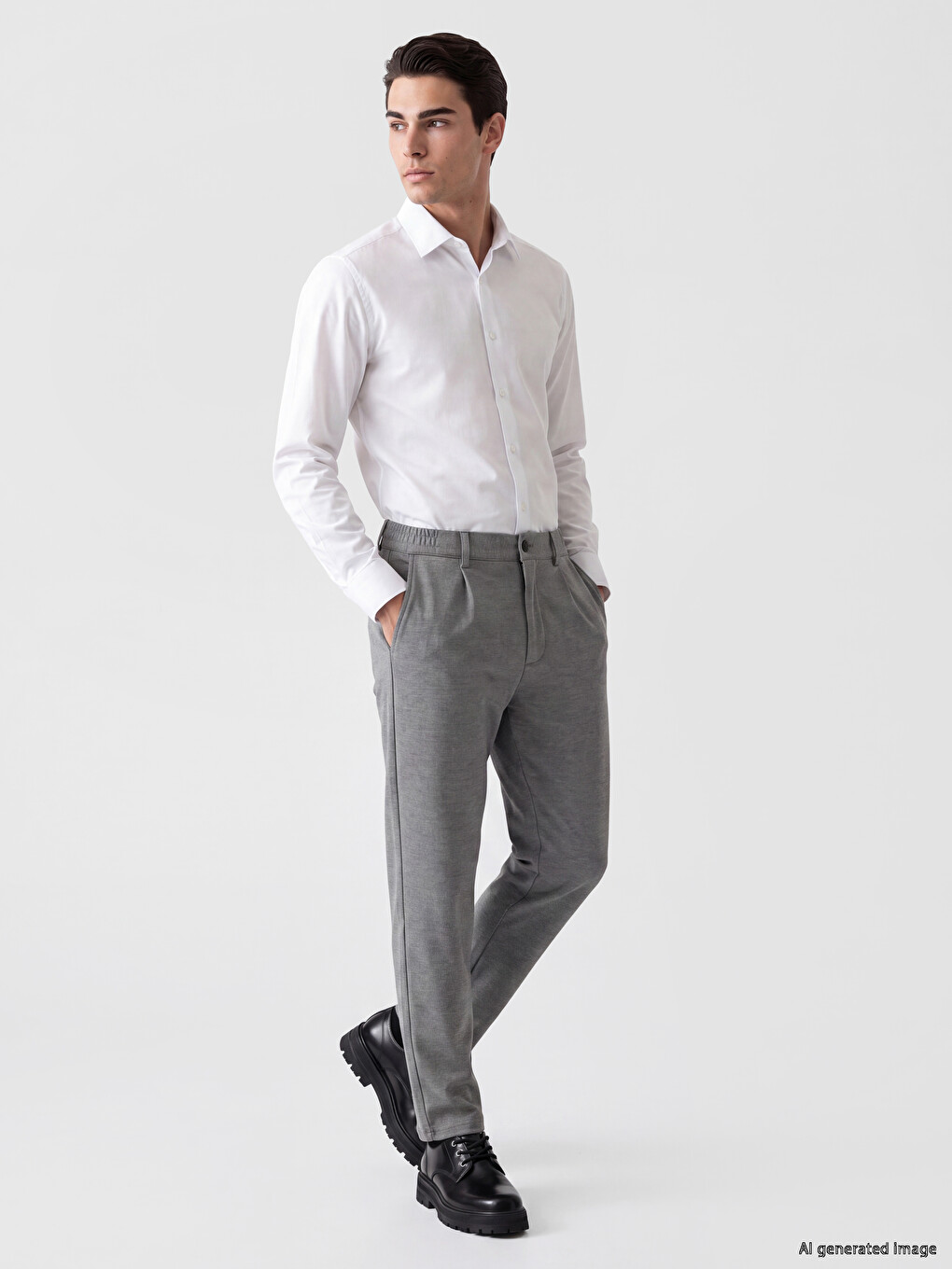 Slim Fit Dobby Men's Shirt-1