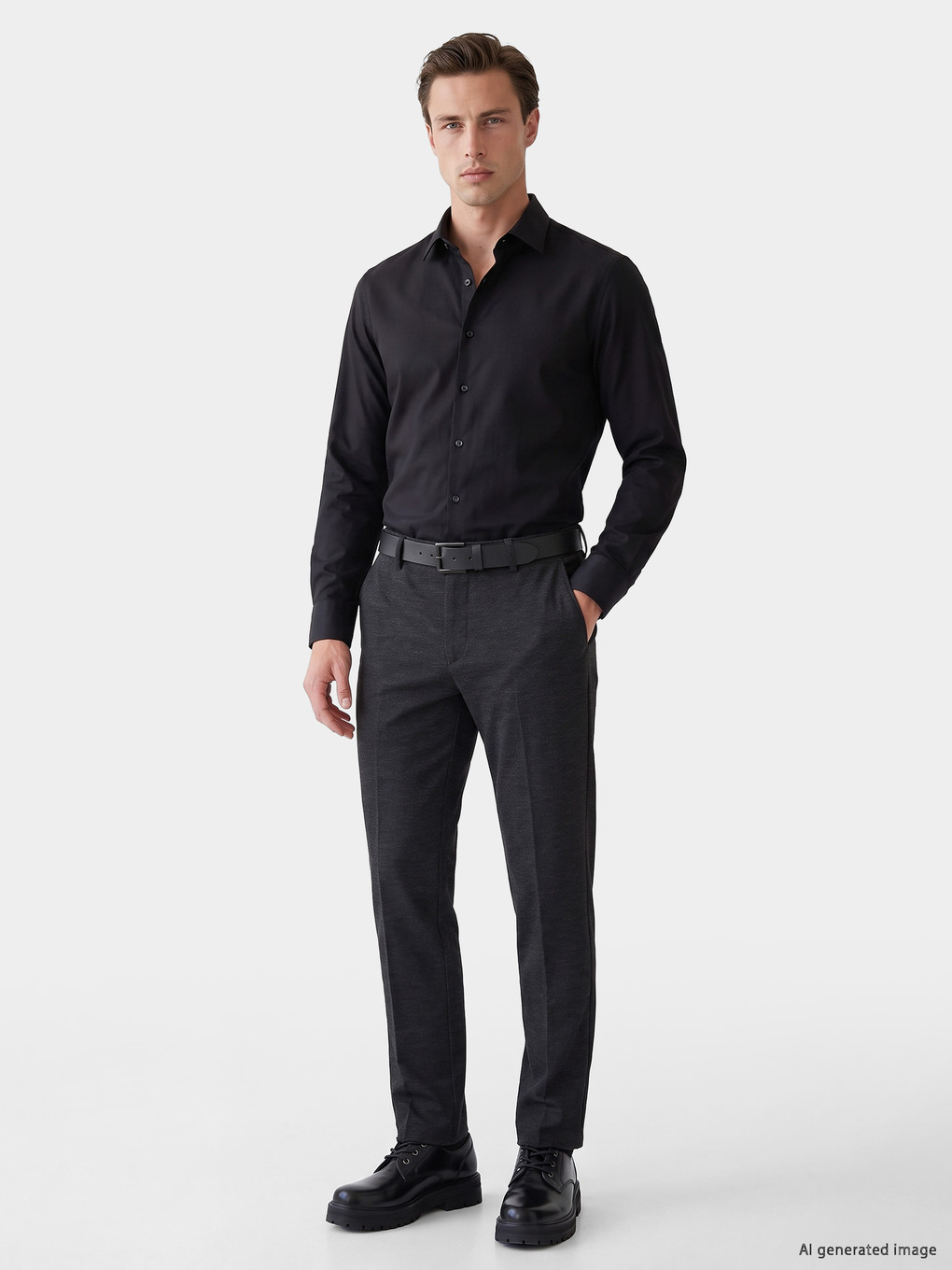Slim Fit Dobby Men's Shirt-1