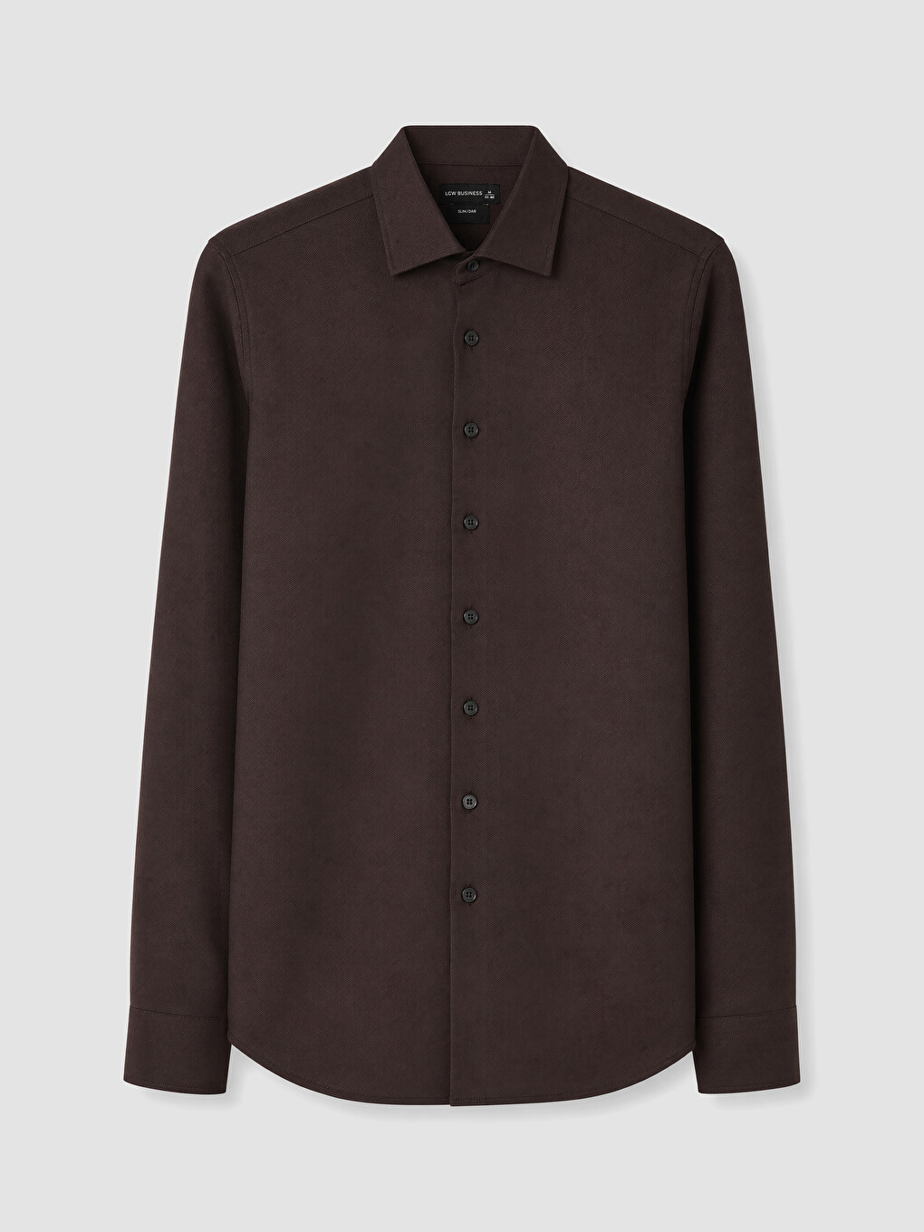 Kahverengi Slim Fit Armürlü Erkek Gömlek