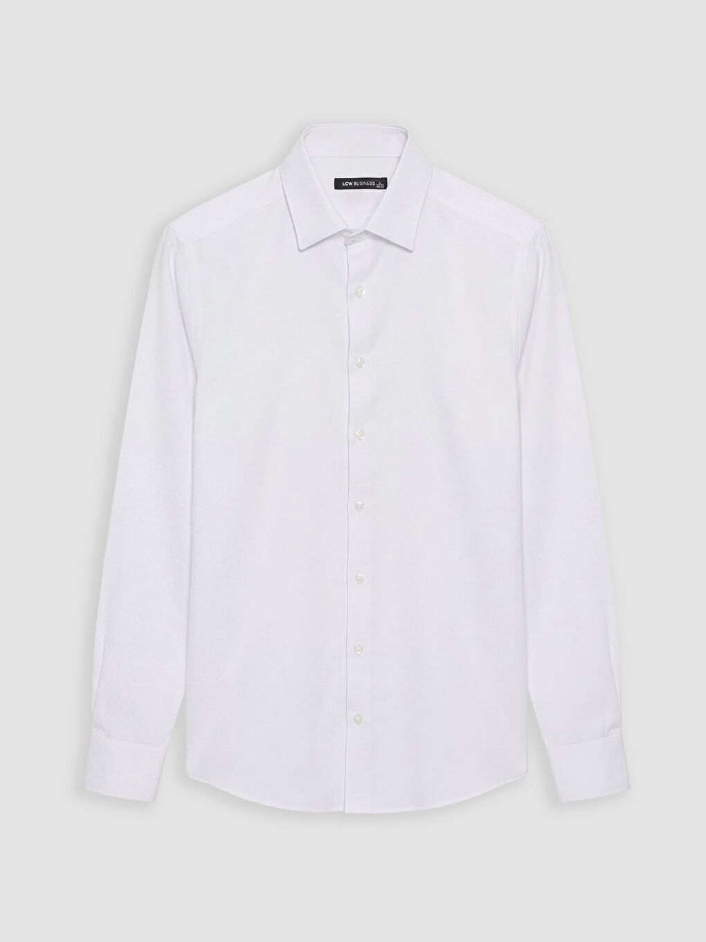 Beyaz Slim Fit Armürlü Erkek Gömlek-4