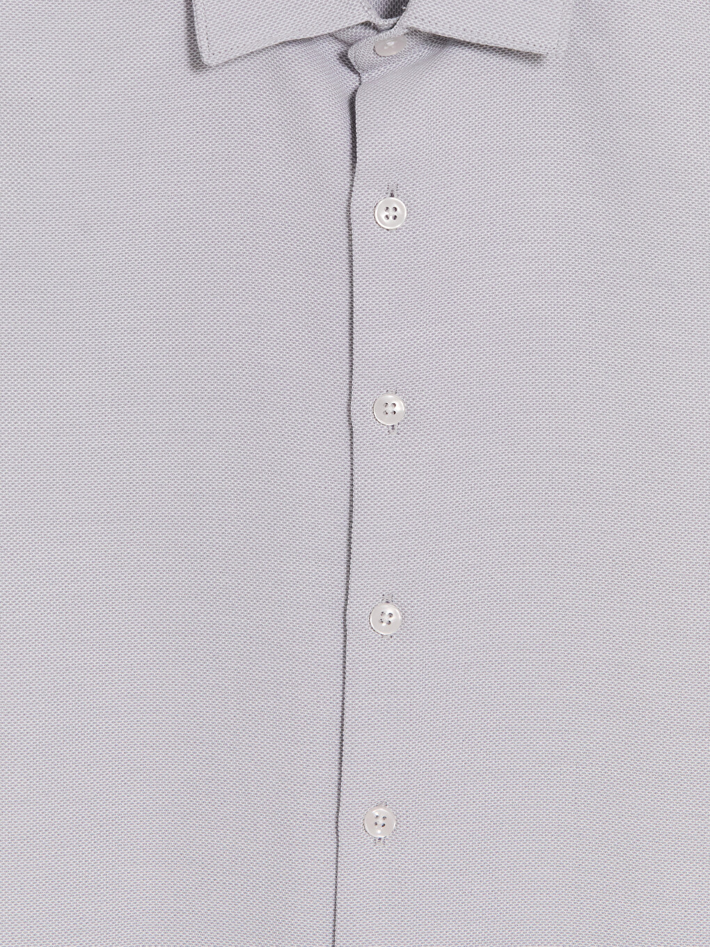 Gri Slim Fit Armürlü Erkek Gömlek-2