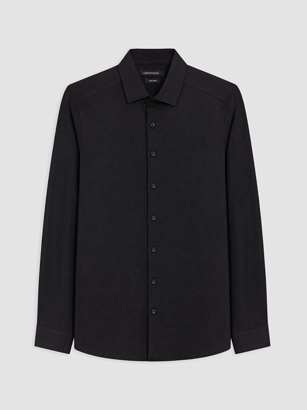 Siyah Slim Fit Armürlü Erkek Gömlek