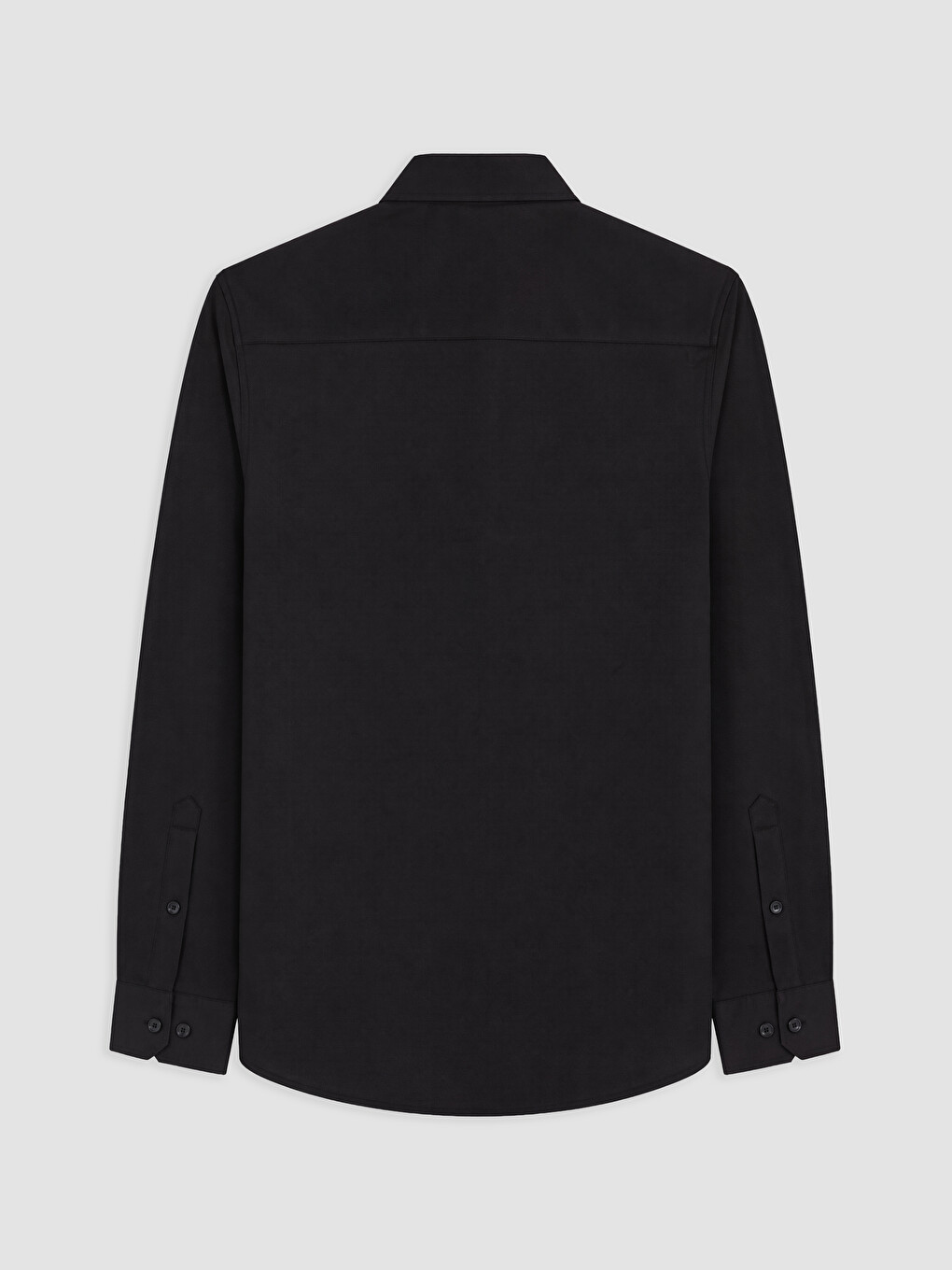 Siyah Slim Fit Armürlü Erkek Gömlek-1