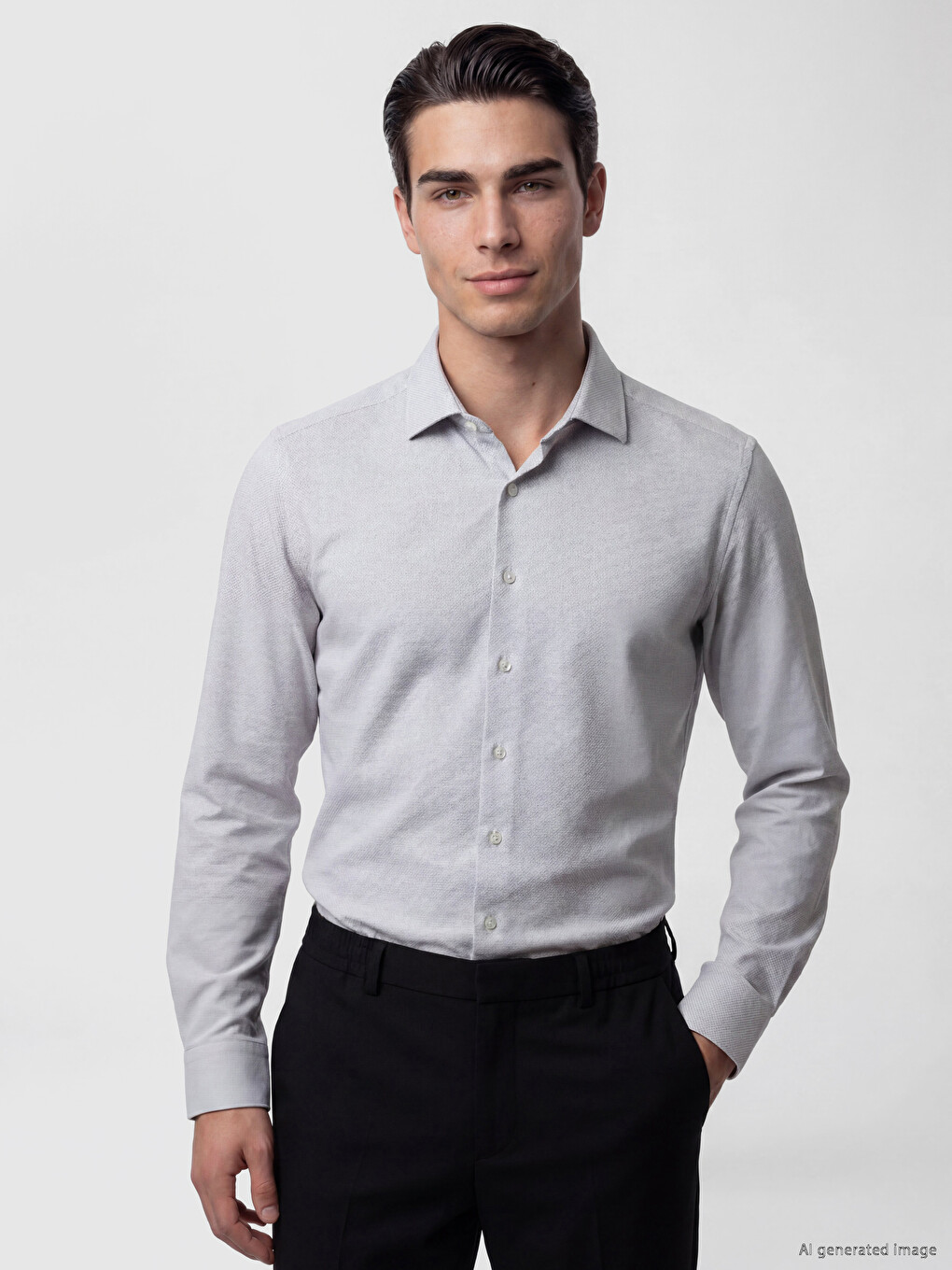 Slim Fit Dobby Men's Shirt
