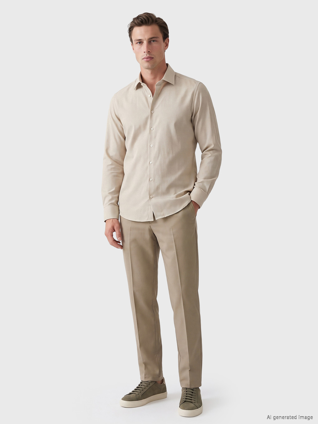 Slim Fit Dobby Men's Shirt-1